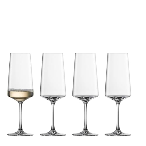 Zwiesel Glas Echo Champagnerflöte (4er-Set), moderne Champagnergläser mit Brausepunkt, spülmaschinenfeste, maschinell hergestellte Tritan-Kristallgläser, hergestellt in Deutschland, 368 ml von Zwiesel Glas