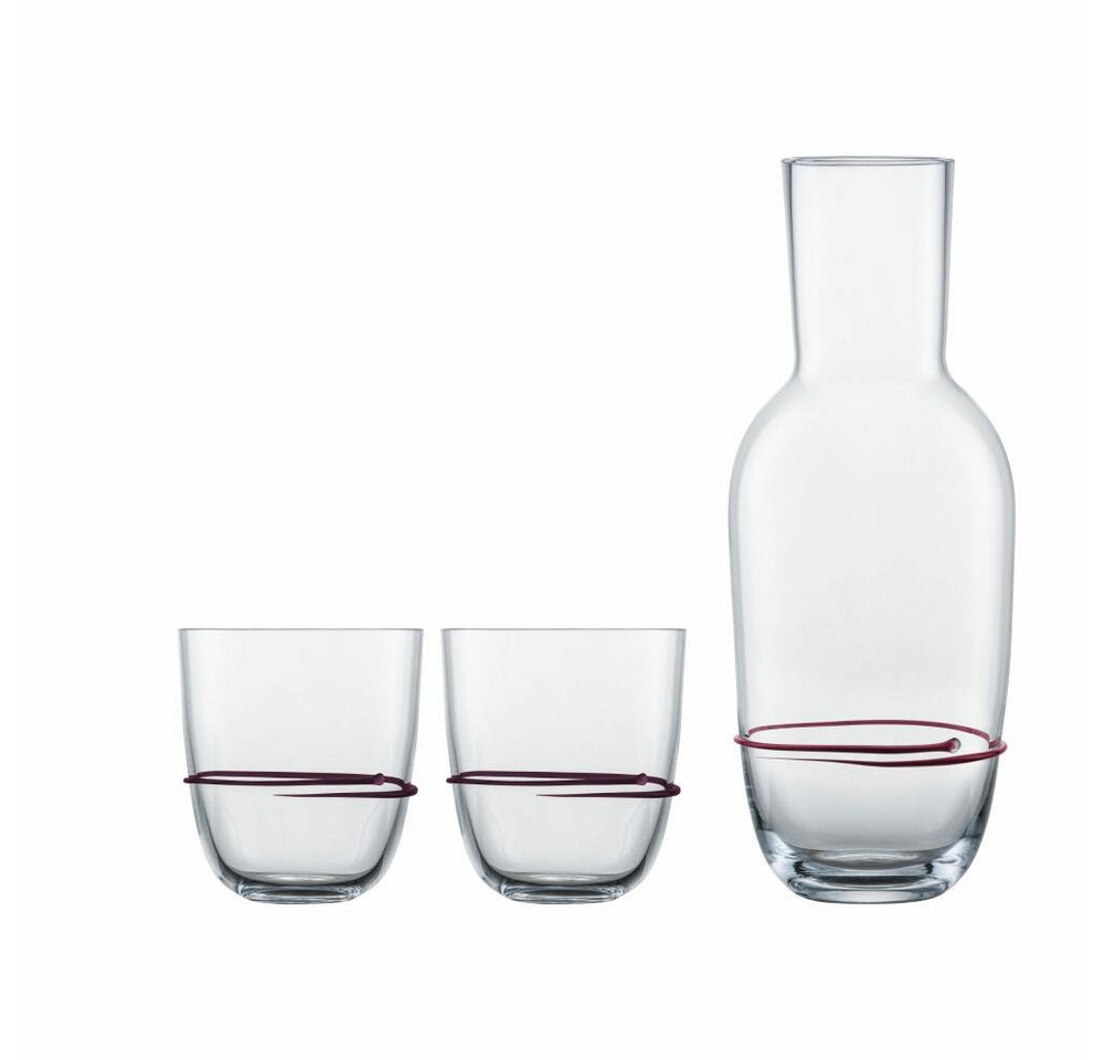 Zwiesel Glas Gläser-Set Aura Aubergine, Glas, Karaffe mit 2 Bechern von Zwiesel Glas