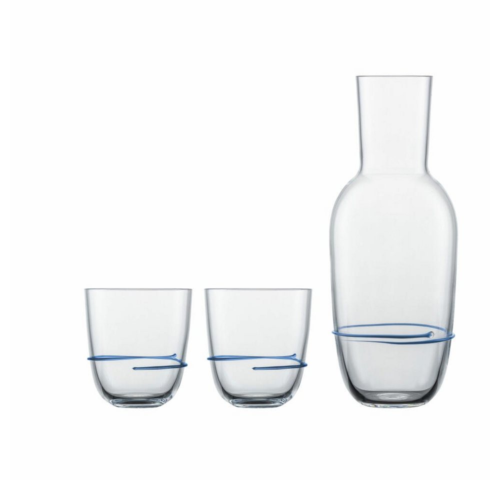 Zwiesel Glas Gläser-Set Aura Blau, Glas, Karaffe mit 2 Bechern von Zwiesel Glas
