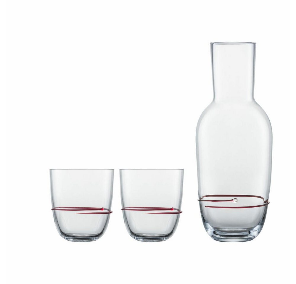 Zwiesel Glas Gläser-Set Aura Rot, Glas, Karaffe mit 2 Bechern von Zwiesel Glas