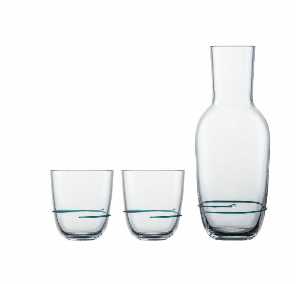 Zwiesel Glas Gläser-Set Aura Smaragdgrün, Glas, Karaffe mit 2 Bechern von Zwiesel Glas
