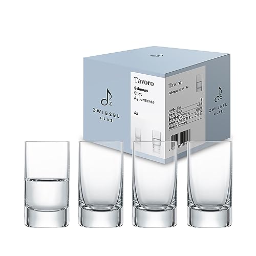 Zwiesel Glas Schnapsglas Tavoro (4-er Set), stilvolle Shotgläser für diverse Brände, spülmaschinenfeste Tritan-Kristallgläser, Made in Germany (Art.-Nr. 122418) von Zwiesel Glas