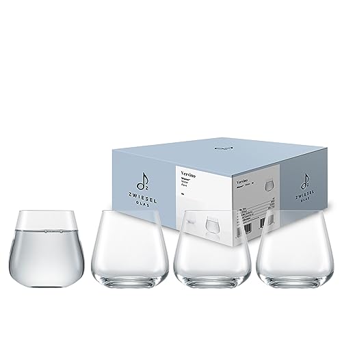 Zwiesel Glas Wasserglas Vervino (4-er Set), vielseitige Trinkgläser mit Moussierpunkt, spülmaschinenfeste Tritan-Kristallgläser, Made in Germany (Art.-Nr. 122204) von Zwiesel Glas