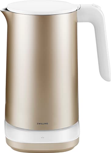 ZWILLING ENFINIGY Wasserkocher Pro mit Temperatureinstellung, Edelstahl-Kalkfilter & Warmhaltefunktion, 1850 Watt, 1,5 Liter, Gold von Zwilling