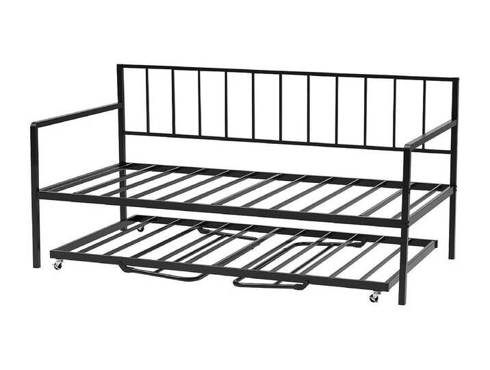 Bettgestell SucceBuy Tagesbett Einzel aus Robustem Metall, Zwilling Schrankbett ohne Matratze, Höhenverstellbar, Einfach zu Verstauen, für Ruhe, Wohnzimmer von Zwilling