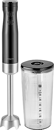 ZWILLING ENFINIGY Stabmixer Edelstahl, Pürierstab & Handmixer mit Edelstahl-Winglet-Klinge und 600 ml Messbecher, Schwarz von ZWILLING