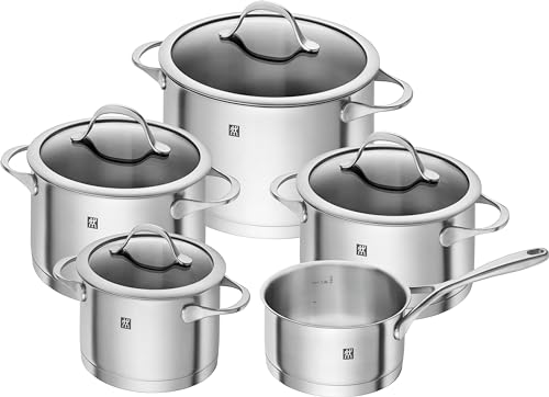 ZWILLING Essence Kochtopf-Set, 5-teilig, 4 Deckel, Induktionsgeeignet, Edelstahl von ZWILLING