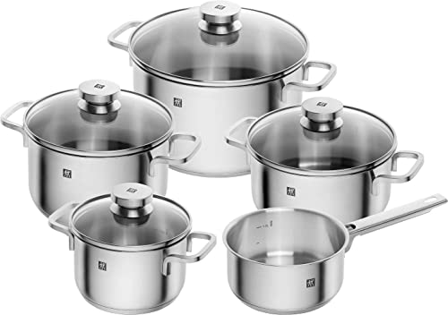 ZWILLING Focus Kochtopf-Set, 5-teilig, 4 Deckel, Induktionsgeeignet, Edelstahl von ZWILLING