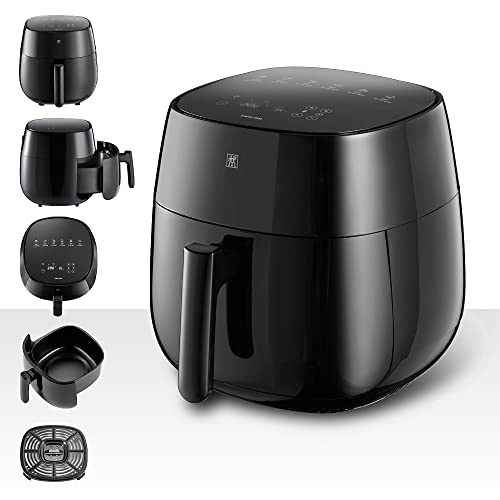 ZWILLING Air Fryer / Heißluftfritteuse, 4 L, 6 Programme, 1.400 Watt, Frittieren, Garen und Backen ohne Fett, inkl. Rezeptbuch, Schwarz von ZWILLING