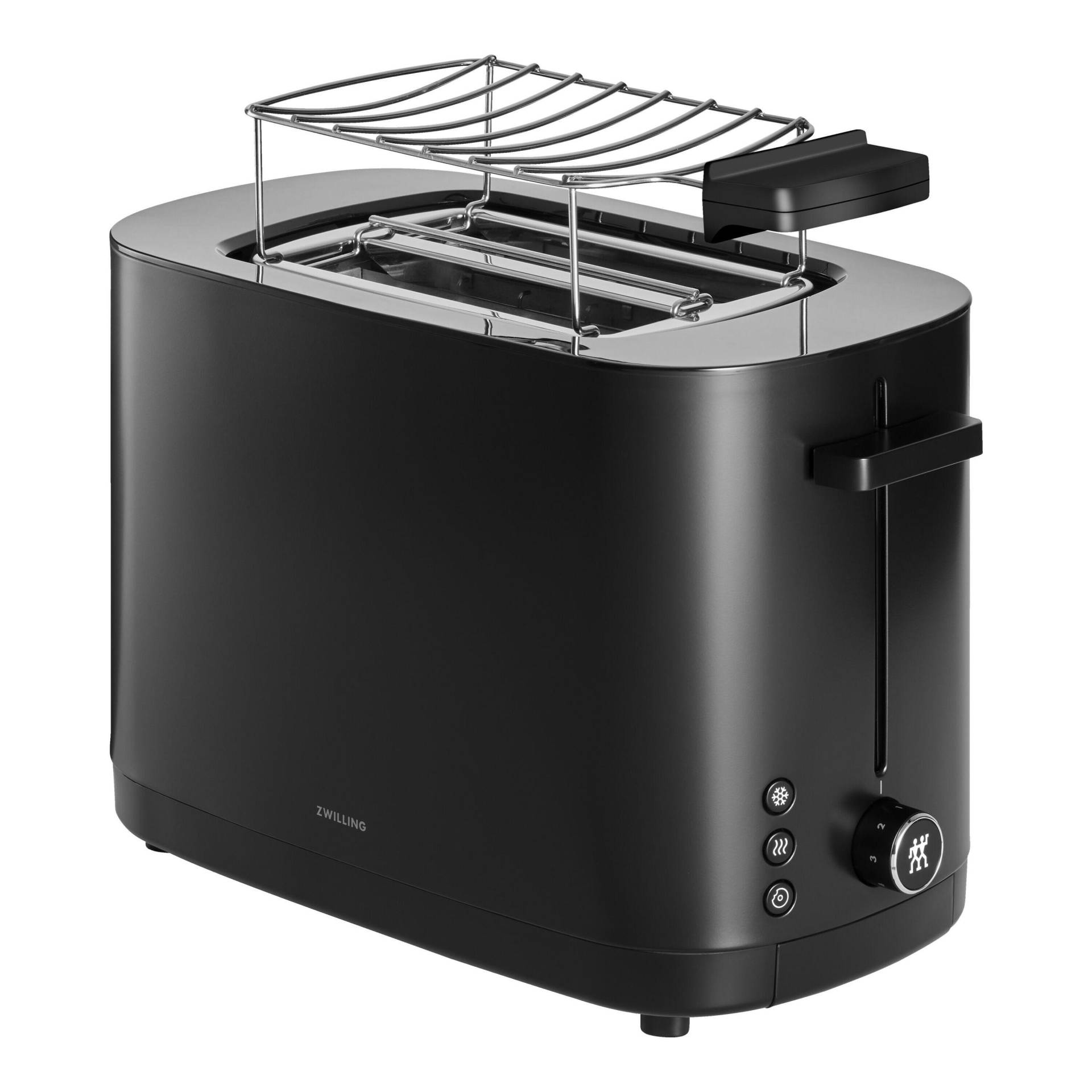 ZWILLING Enfinigy Toaster mit Brötchenaufsatz, 2 Schlitze kurz, Schwarz von Zwilling