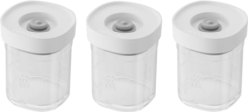 ZWILLING FRESH & SAVE CUBE Gewürzdosen 3-tlg., Größe XS, Modulare & Stapelbare Vorratsdose, Luftdichte & Vakuumierbare Aufbewahrung, Spülmaschinengeeignet, Transparent von ZWILLING