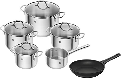 ZWILLING Kochtopf-Set und Bratpfanne, 6.tlg., 4 Deckel, Induktionsgeeignet, Edelstahl/Aluminium, Flow/Madura von Zwilling