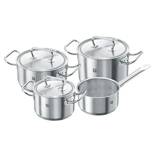 ZWILLING Twin Classic Kochtopf-Set, 4-teilig, 3 Deckel, Induktionsgeeignet, Edelstahl von ZWILLING