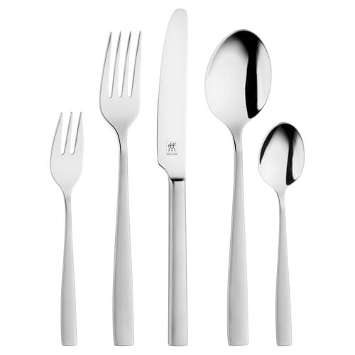 ZWILLING Roseland Besteck Set, 60-teilig, Für 12 Personen, spülmaschinengeeignet, 18/10 Edelstahl/Hochwertiger Klingenstahl, Mattiert, Silber von ZWILLING