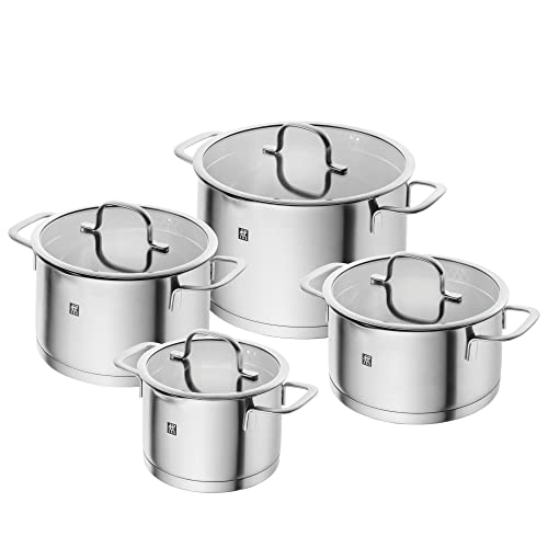 ZWILLING TrueFlow Kochtopfset, 4-teilig, Mit Ausgießfunktion, Induktionsgeeignet, Edelstahl, Silber von ZWILLING