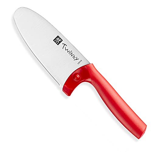 ZWILLING Twinny Kinderkochmesser, 10 cm, mit Fingerschutz, Edelstahl, Abgerundete Klingenform, Kindgerechtes Design, Kunststoffgriff, Rot von Zwilling