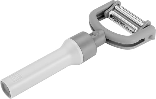 ZWILLING Z-Cut 5-in-1 Sparschäler, Länge: 19 cm, Für Links- und Rechtshänder geeignet, Rostfreier Edelstahl und Kunststoff, Grau von ZWILLING
