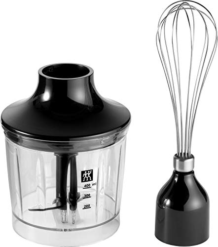 ZWILLING Zubehör-Set für Stabmixer, 2-teilig: Zerkleinerer-Aufsatz u. Schneebesen-Aufsatz, Edelstahl/Schwarz von ZWILLING