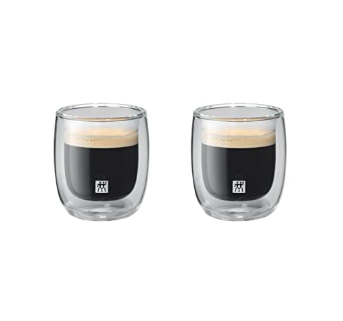 ZWILLING Sorrento Doppwandige Espresso-Gläser, 2x80 ml, Borosilikatglas, Thermogläser, hitzebeständig, 2-tlg von Zwilling