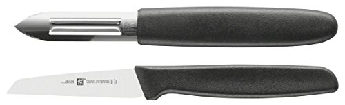 ZWILLING Twin Grip Gemüsemesser-Set 2-teilig (Gemüsemesser 7 cm und Schälmesser 6,5 cm), Kunststoffgriff, Schwarz von Zwilling