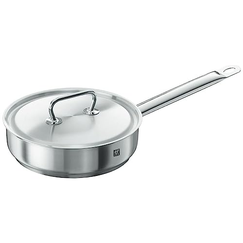 ZWILLING TWIN Classic Schmorpfanne mit Deckel, 24 cm, Induktionsgeeignet, Edelstahl, Silber von Zwilling