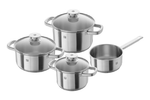 ZWILLING Joy Kochtopf-Set, 4-teilig, 3 Deckel, Induktionsgeeignet, Edelstahl von ZWILLING