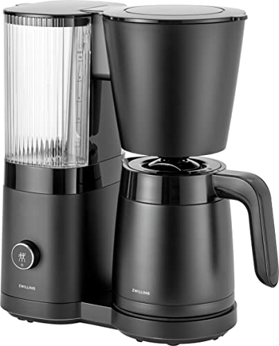 ZWILLING ENFINIGY Filterkaffeemaschine mit 1.25l Thermokanne, Kaffeemaschine mit Boiler, Blooming & smarter Entkalkerfunktion, Edelstahl, Schwarz von Zwilling