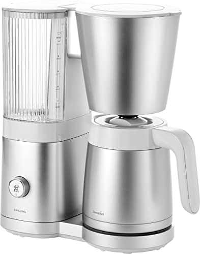 ZWILLING ENFINIGY Filterkaffeemaschine mit 1.25l Thermokanne, Kaffeemaschine mit Boiler, Blooming & smarter Entkalkerfunktion, Edelstahl, Silber von Zwilling