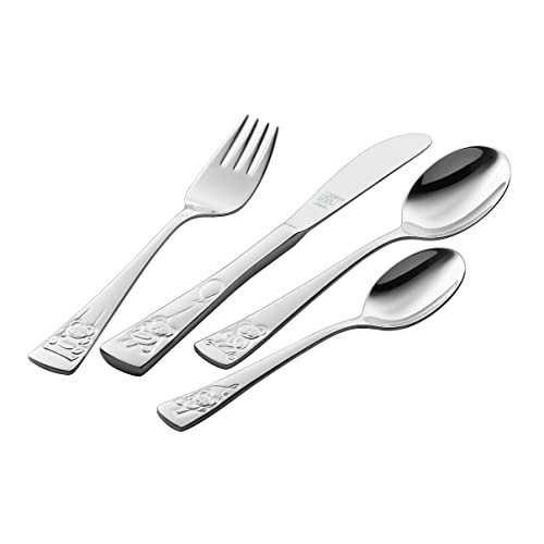 ZWILLING Teddy Kinderbesteck-Set, 4-teilig, mit eingeprägten Motiven, Für Kinder ab 3 Jahren, 18/10 Edelstahl, Silber ZWILLING Teddy Kinderbesteck-Set, 4-teilig, mit eingeprägten Motiven, Für Kinder ab 3 Jahren, 18/10 Edelstahl, Silber von ZWILLING