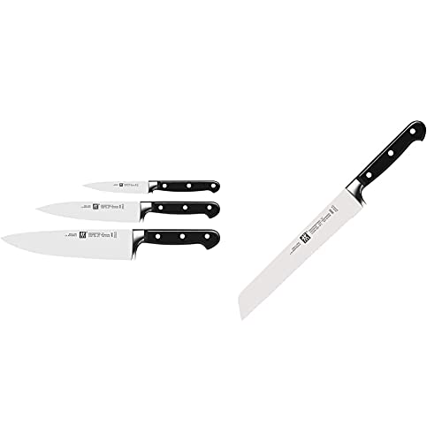 Zwilling Messer-Set, 3-tlg., Spick-/Garniermesser, Fleischmesser, Kochmesser, Professional S & Brotmesser, Klingenlänge: 20 cm, Klingenblatt mit Wellenschliff, Professional S Zwilling Messer-Set, 3-tlg., Spick-/Garniermesser, Fleischmesser, Kochmesser, Professional S & Brotmesser, Klingenlänge: 20 cm, Klingenblatt mit Wellenschliff, Professional S von Zwilling