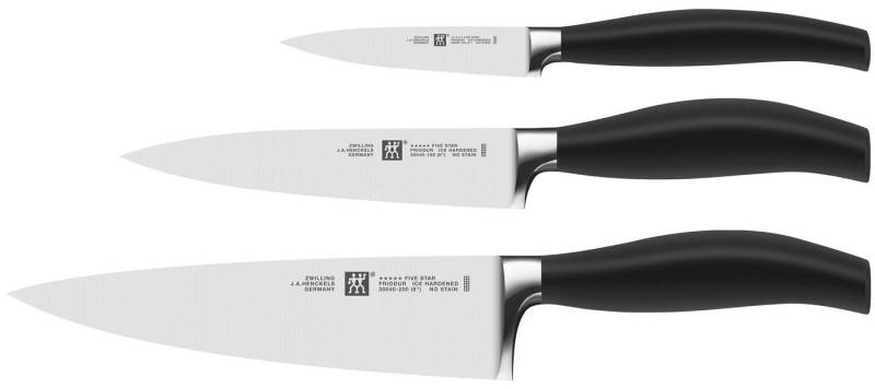 Zwilling Messer-Set ***** FIVE STAR (Set, 3-tlg., 1 Spickmesser (10 cm), 1 Fleischmesser (16 cm), 1 Kochmesser (20 cm), Made in Germany, Sonderschmelze, Ergonomisch, 3-tlg. von Zwilling