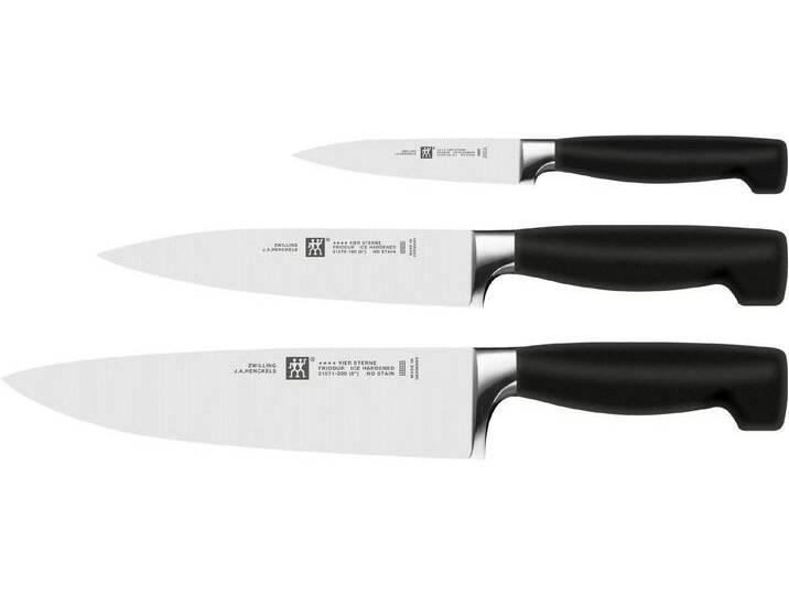 Zwilling Messer-Set ****Vier Sterne (Set, 3-tlg), Friodur-Stahl, schwarz silberfarben von Zwilling