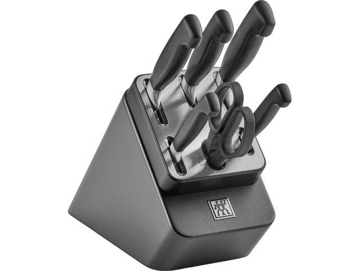Zwilling Messerblock **** VIER STERNE (7tlg), Made in Germany, selbstschärfender Messerblock, Sonderschmelze, grau von Zwilling