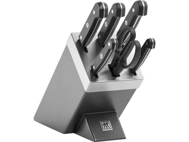 Zwilling Messerblock Gourmet Messerblock Messerset Selbstschärfend 7tlg, Grau, schwarz von Zwilling