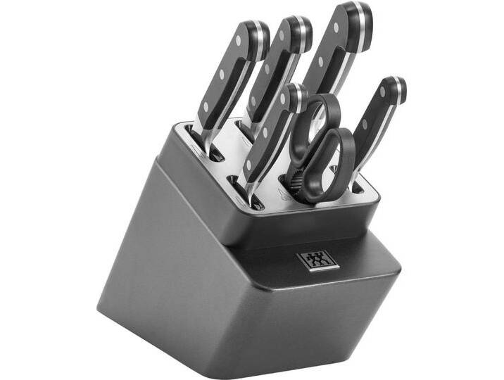 Zwilling Messerblock Pro (7tlg), Made in Germany, selbstschärfender Messerblock, Sonderschmelze, grau von Zwilling