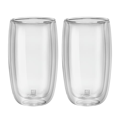 ZWILLING Sorrento Doppelwandige Latte-Macchiato-Gläser, 2x350 ml, Borosilikatglas, Thermogläser, hitzebeständig, 2-tlg von Zwilling