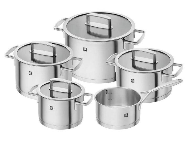 Zwilling Topf-Set VITALITY, 5-teilig, mit Glasdeckeln, Schüttrand, Edelstahl 18/10, Silikondichtung, induktionsgeeignet, grau Zwilling Topf-Set VITALITY, 5-teilig, mit Glasdeckeln, Schüttrand, Edelstahl 18/10, Silikondichtung, induktionsgeeignet, grau von Zwilling