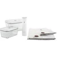 Zwilling Vakuumbehälter "Fresh & Save" Set, Vakuumpumpe inkl. 2 Vakuumboxen & 4 Vakuumbeutel, 7 Stk. tlg. Vakuum Starter-Set, Glas/Kunststoff, Spülmaschinengeeignet, Grey Line von Zwilling