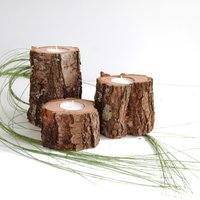 Baumzweig Kerzenhalter 3Er Set, Holz Teelichthalter, Hygge Decor, Geschenk Zum 5 von ZwoodZ