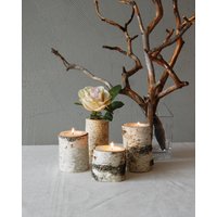 Birkenzweig Kerzenhalter & Vase Set Rustikales Holz Teelicht Dekor Birkenzweig Kerzenhalter & Vase Set Rustikales Holz Teelicht Dekor von ZwoodZ
