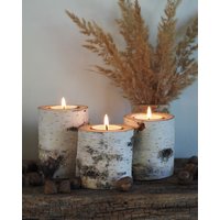 Rustikaler Birkenzweig-Kerzenhalter 3Er Set, Holz-Teelichthalter, Rustikale Weihnachtstischdekoration, Hygge Wohnkultur, Geschenk Zum 5 von ZwoodZ