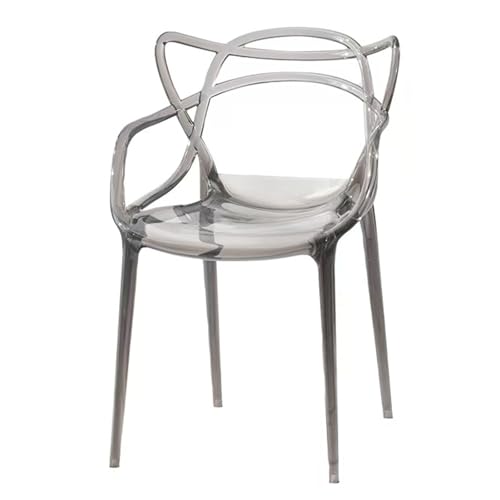 Esstisch stühle Esszimmerstuhl, transparenter Kunststoff, Kristall, for Zuhause, Rückenlehne, einfacher Wohnzimmerstuhl, stapelbarer Aufbewahrungsstuhl for die Küche Esszimmerstühle(Grey) von Zxarunas