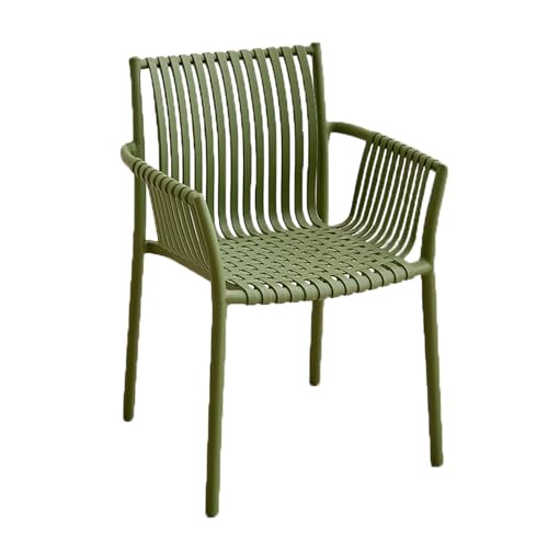 Esstisch stühle Esszimmerstuhl aus Kunststoff, for Zuhause, mit Rückenlehne, Wohnzimmerstuhl, stapelbar, mit Stauraum, Küchenstuhl mit Armlehnen for Küche und Balkon Esszimmerstühle(Groen) von Zxarunas
