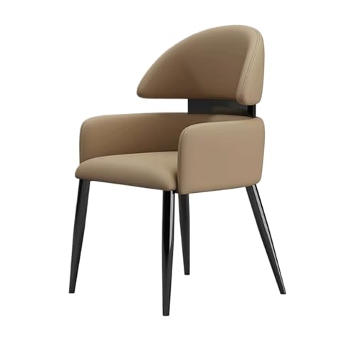 Esstisch stühle Esszimmerstuhl aus Leder mit hoher Rückfederung aus Schwamm, Küchenstuhl mit zuverlässiger Rückenlehne und Metallrahmen for Küche, Esszimmer und Schlafzimmer Esszimmerstühle(Caf�) von Zxarunas