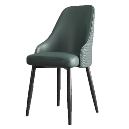 Esstisch stühle Moderner Esszimmerstuhl aus Leder mit hoher Rückfederung aus Schwamm, Küchenstuhl, zuverlässiger Metallrahmen, Schlafzimmerstuhl for Küche und Esszimmer Esszimmerstühle(Groen) von Zxarunas