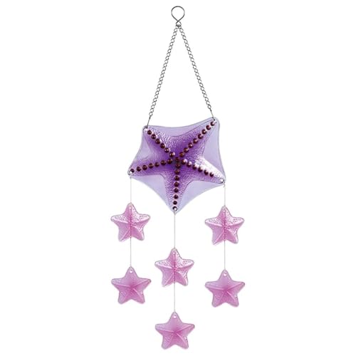 Windspiele aus Glas mit Segelboot, Seestern und Schildkröte, Dekorationen mit Meeresmotiv, Ozean-Fensterbehang for Wohnzimmer, Schlafzimmer, Terrasse(Starfish) von Zxarunas