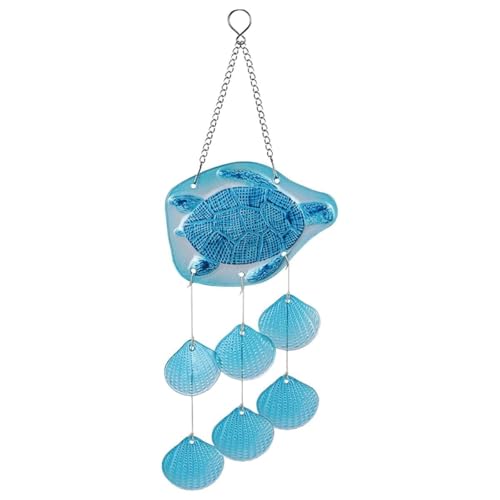 Windspiele aus Glas mit Segelboot, Seestern und Schildkröte, Dekorationen mit Meeresmotiv, Ozean-Fensterbehang for Wohnzimmer, Schlafzimmer, Terrasse(Turtle) von Zxarunas