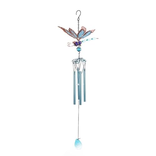 Windspiele for den Außenbereich, Metall-Libellen-Glockenspiel mit Nachtleuchten for Hof, Garten, Zuhause, Party, Festival-Dekoration, (Bleu,Tube) von Zxarunas