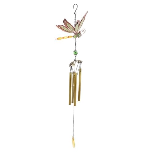Windspiele for den Außenbereich, Metall-Libellen-Glockenspiel mit Nachtleuchten for Hof, Garten, Zuhause, Party, Festival-Dekoration, (Geel,Tube) von Zxarunas