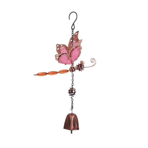 Windspiele for den Außenbereich, Metall-Libellen-Glockenspiel mit Nachtleuchten for Hof, Garten, Zuhause, Party, Festival-Dekoration, (Rose,Bell) von Zxarunas